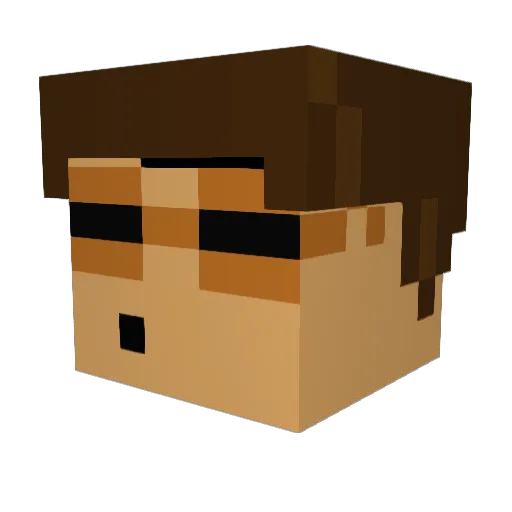 CroppaPump Minecraft avatar head, 3D render