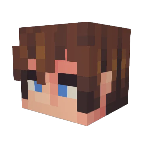 Cropple Minecraft avatar head, 3D render