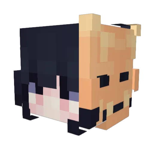 CrossChart Minecraft avatar head, 3D render