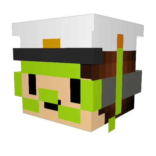 CrossCutZombie Minecraft avatar head, 3D render