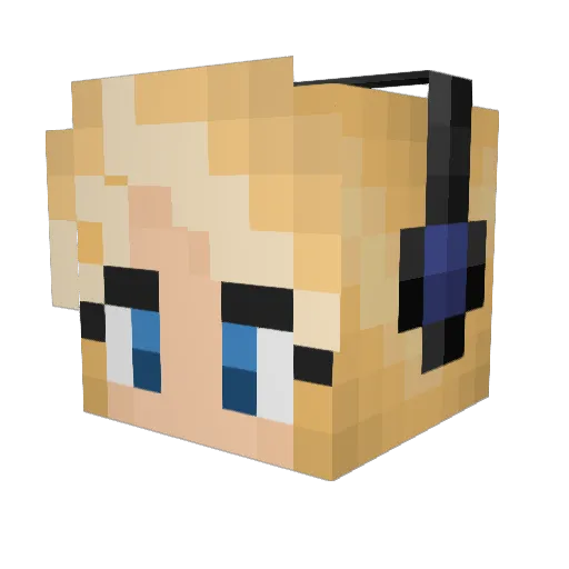 CrossMyDNA Minecraft avatar head, 3D render