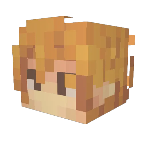 CrossWoss Minecraft avatar head, 3D render