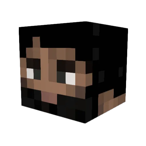 Crossbarry Minecraft avatar head, 3D render