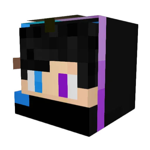 CrossbowSteve Minecraft avatar head, 3D render