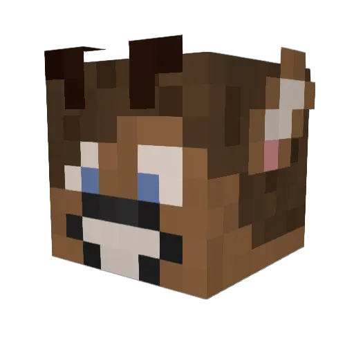 CrosscheckFox Minecraft avatar head, 3D render