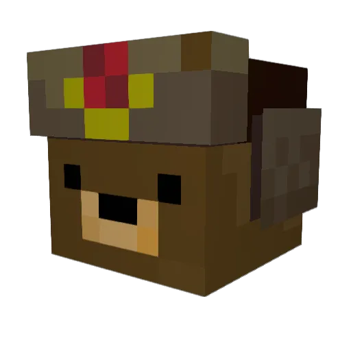 CrossedLemur Minecraft avatar head, 3D render