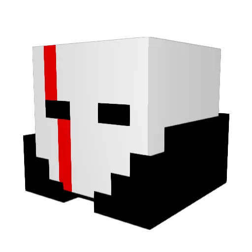 Crossovers Minecraft avatar head, 3D render