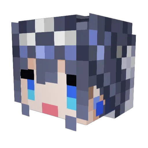 CrotSuisei Minecraft avatar head, 3D render