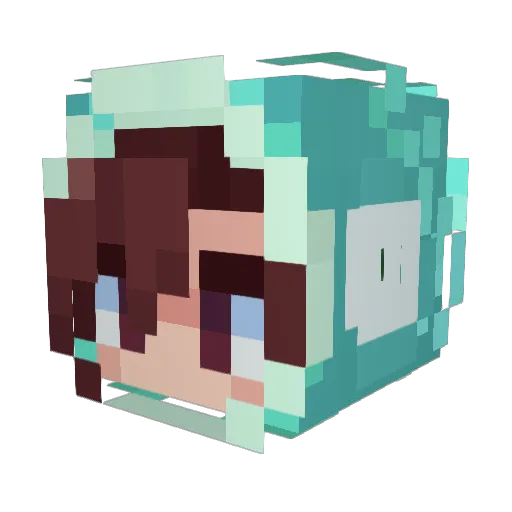 Croticm Minecraft avatar head, 3D render