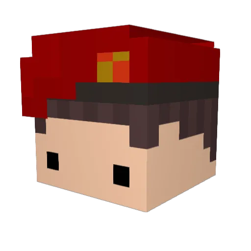 Croudly Minecraft avatar head, 3D render