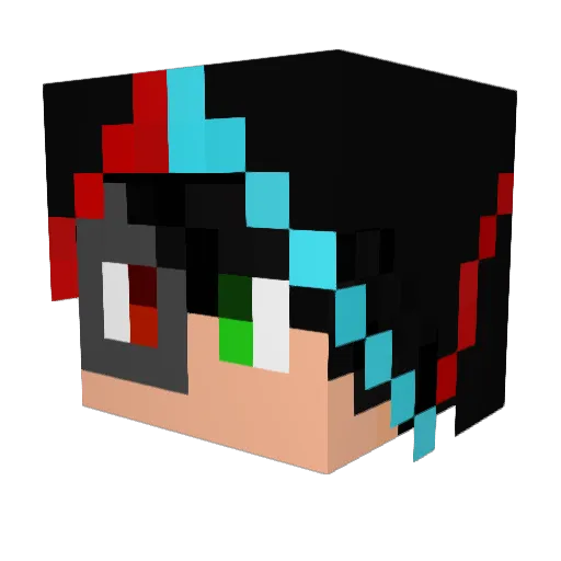 CroustiBapt Minecraft avatar head, 3D render