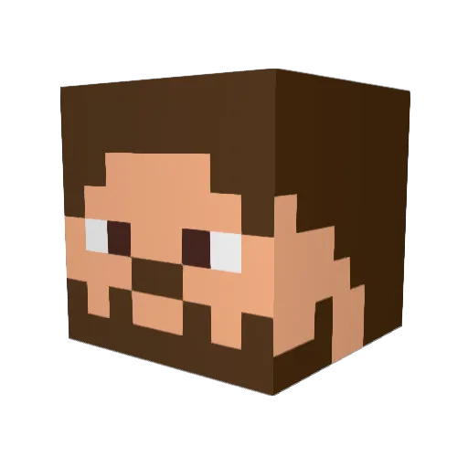 Crow1m Minecraft avatar head, 3D render