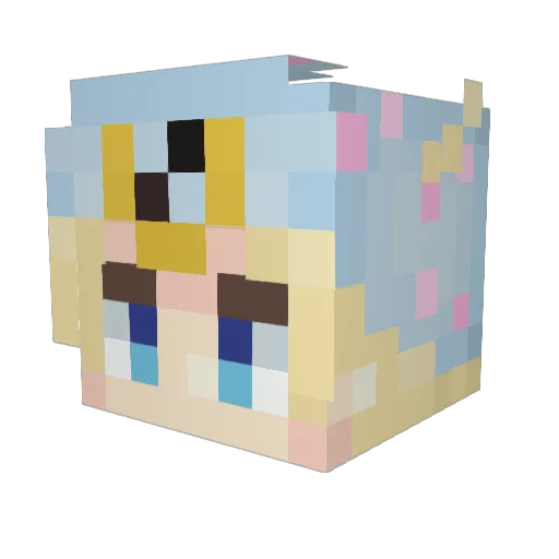 CrowTT Minecraft avatar head, 3D render