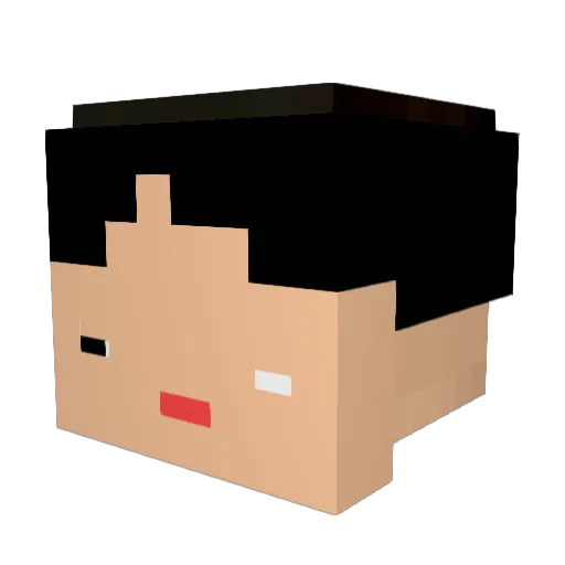 Crow_P Minecraft avatar head, 3D render