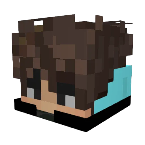 Crow_rain Minecraft avatar head, 3D render