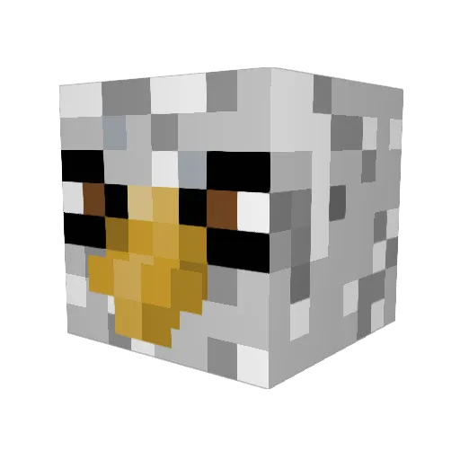 Crowbatman Minecraft avatar head, 3D render