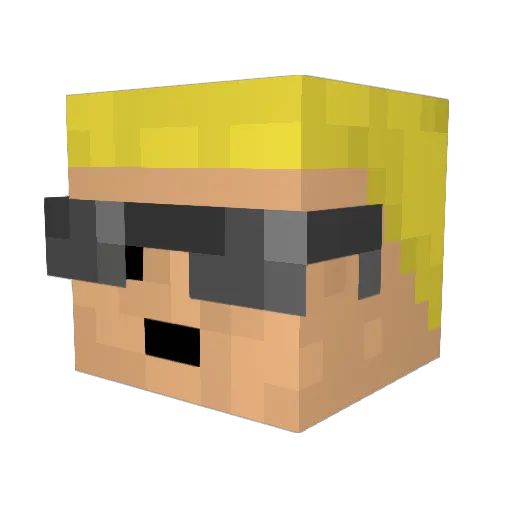 Crowebar62 Minecraft avatar head, 3D render