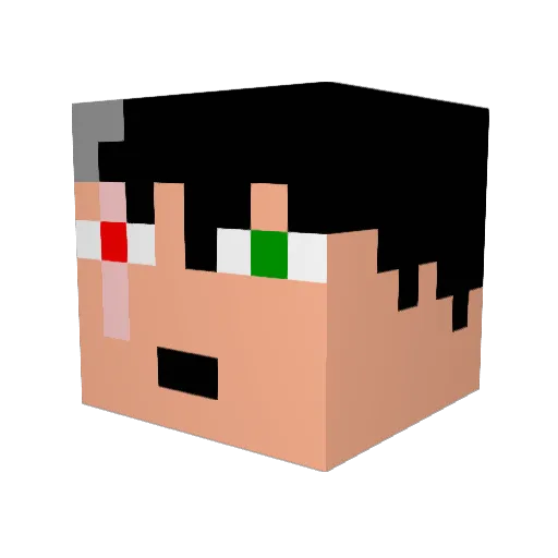 Croweel Minecraft avatar head, 3D render