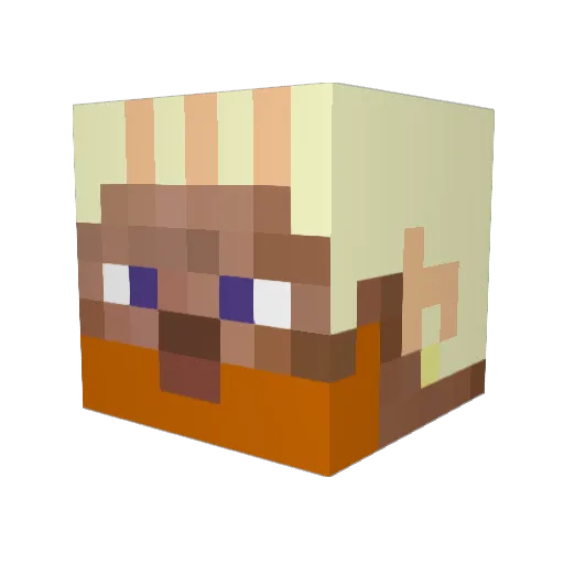 Crowelian Minecraft avatar head, 3D render
