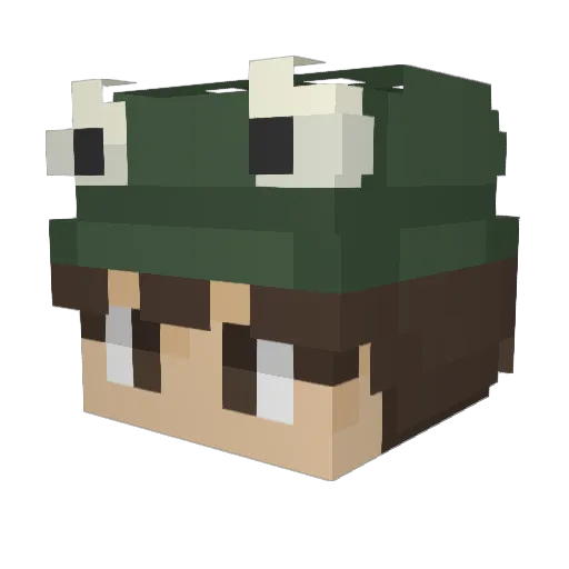 Crowgy Minecraft avatar head, 3D render