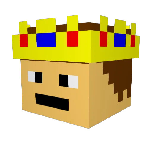 CrownJuhl Minecraft avatar head, 3D render