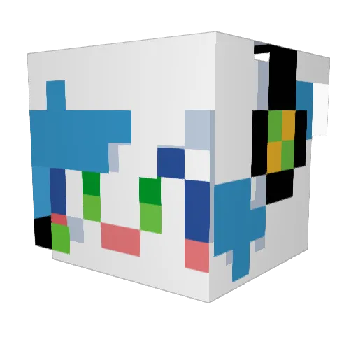 Crown_1 Minecraft avatar head, 3D render