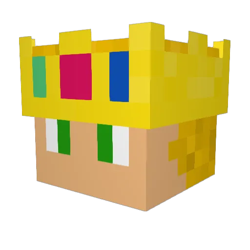 Crown__ Minecraft avatar head, 3D render