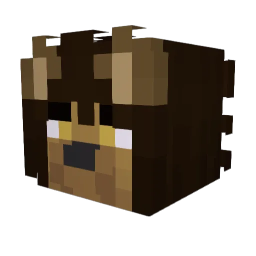 CrownedLeon Minecraft avatar head, 3D render