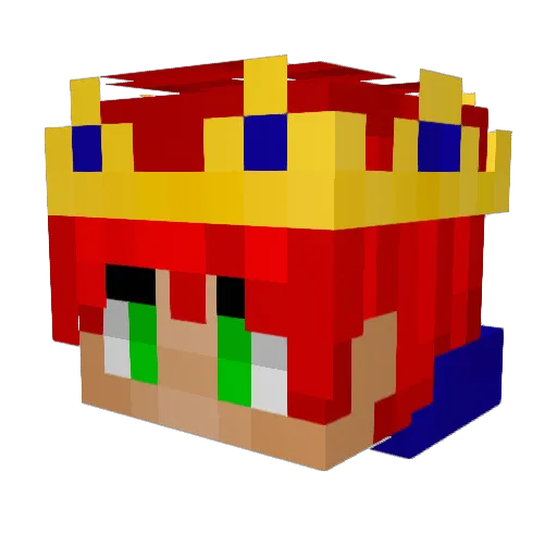 CrownedTNT Minecraft avatar head, 3D render
