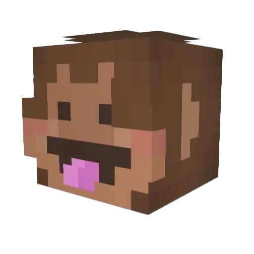 Crowos Minecraft avatar head, 3D render