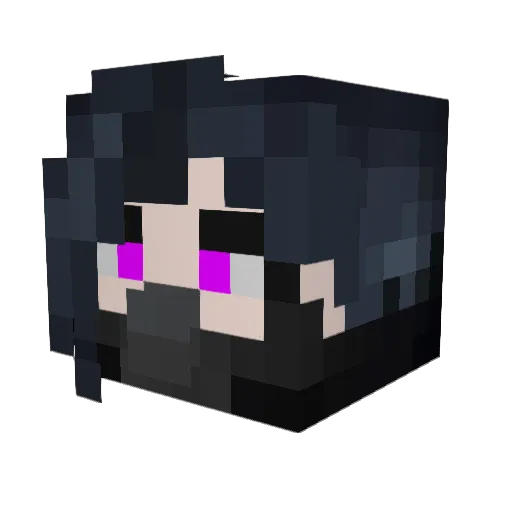 Crowsephi Minecraft avatar head, 3D render