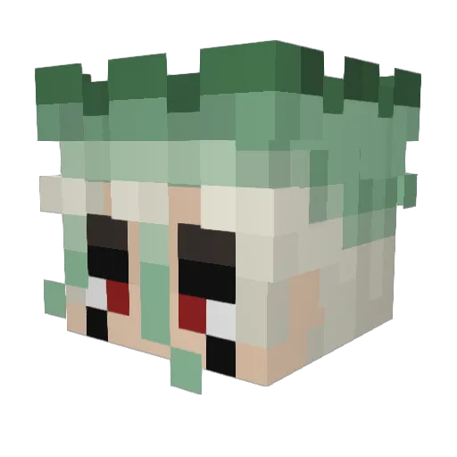 Crowwwn Minecraft avatar head, 3D render