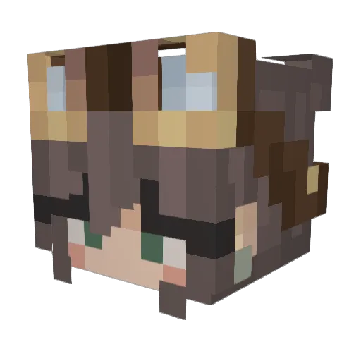 Crowyann Minecraft avatar head, 3D render