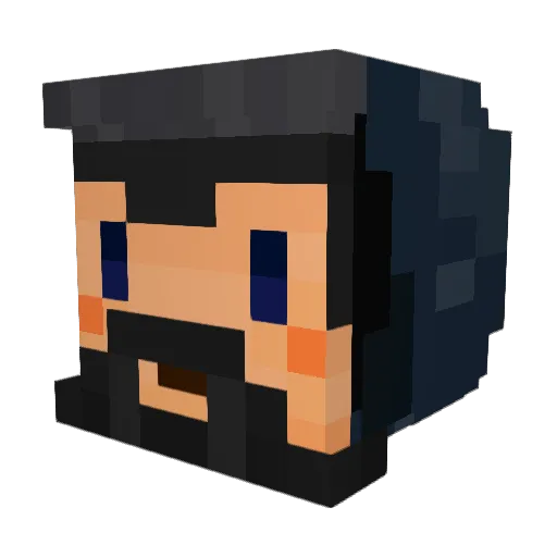 Crq Minecraft avatar head, 3D render