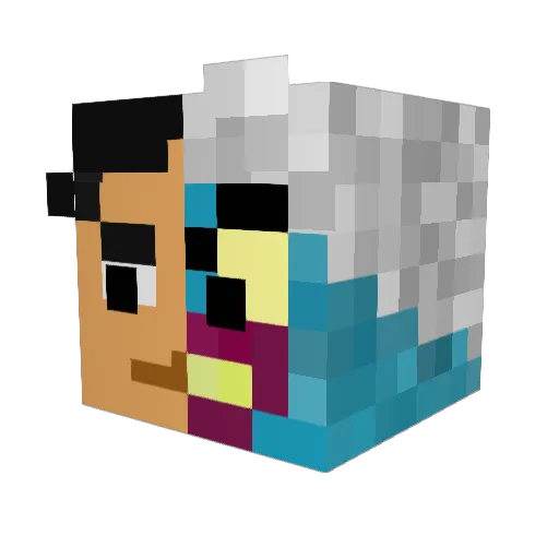 Crqig Minecraft avatar head, 3D render
