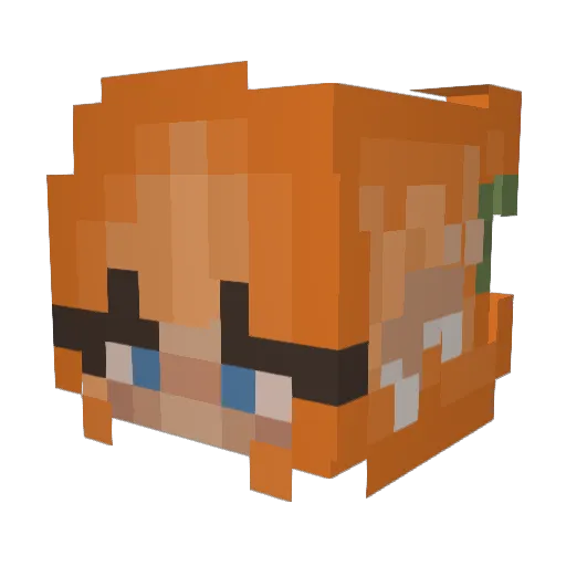 Crrybby Minecraft avatar head, 3D render