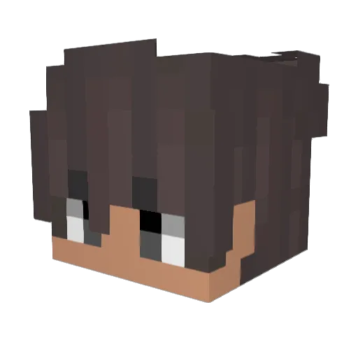 Crspynut Minecraft avatar head, 3D render