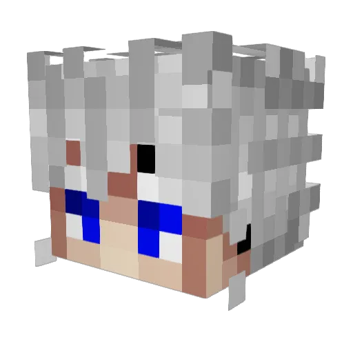 Crubzy Minecraft avatar head, 3D render