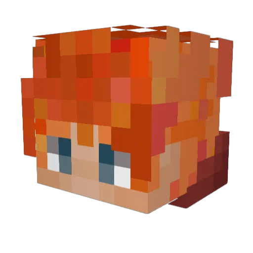 CrucialCrazy Minecraft avatar head, 3D render