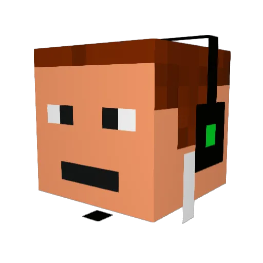 CrudeStatue Minecraft avatar head, 3D render