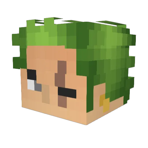 Crudzy Minecraft avatar head, 3D render