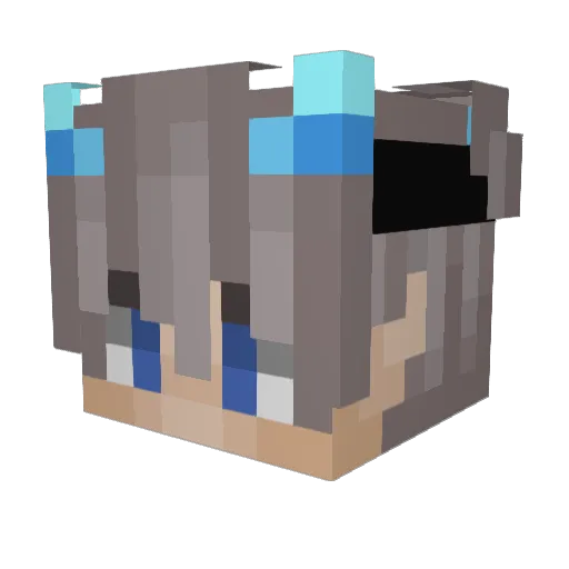 Cruetze Minecraft avatar head, 3D render