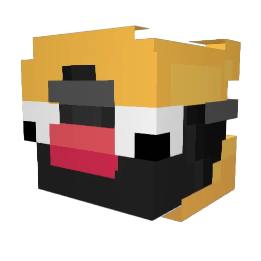 Crulez Minecraft avatar head, 3D render