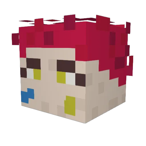 CrumbelCooky Minecraft avatar head, 3D render