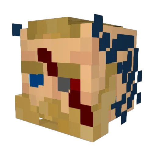 Crumpets987 Minecraft avatar head, 3D render