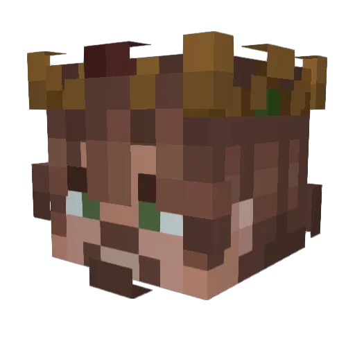 CrunchANator Minecraft avatar head, 3D render