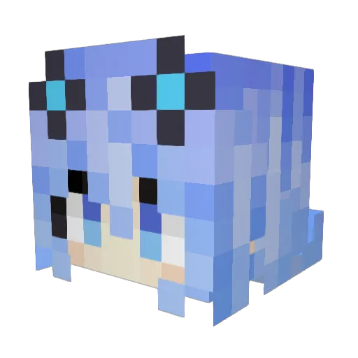 CrunchTheRobot Minecraft avatar head, 3D render