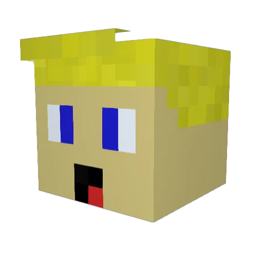 CrunchieHD Minecraft avatar head, 3D render