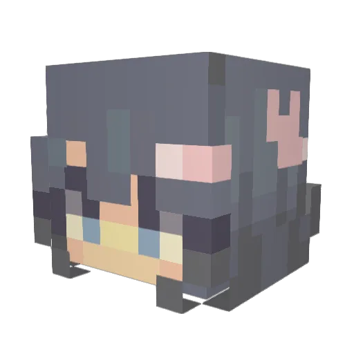 CrunchyFire Minecraft avatar head, 3D render