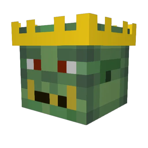 CrunchyKids Minecraft avatar head, 3D render